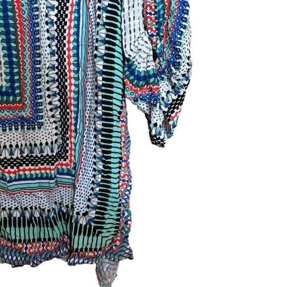 CATO Top Womens 26 28W Multicolor Boho Artsy Print Rayon Blouse Ladies - Picture 5 of 9